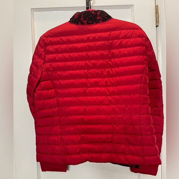 Michael Kors Jacket Women Red Black Lace Front Quilted Puffer, Size XL - Picture 2 of 5